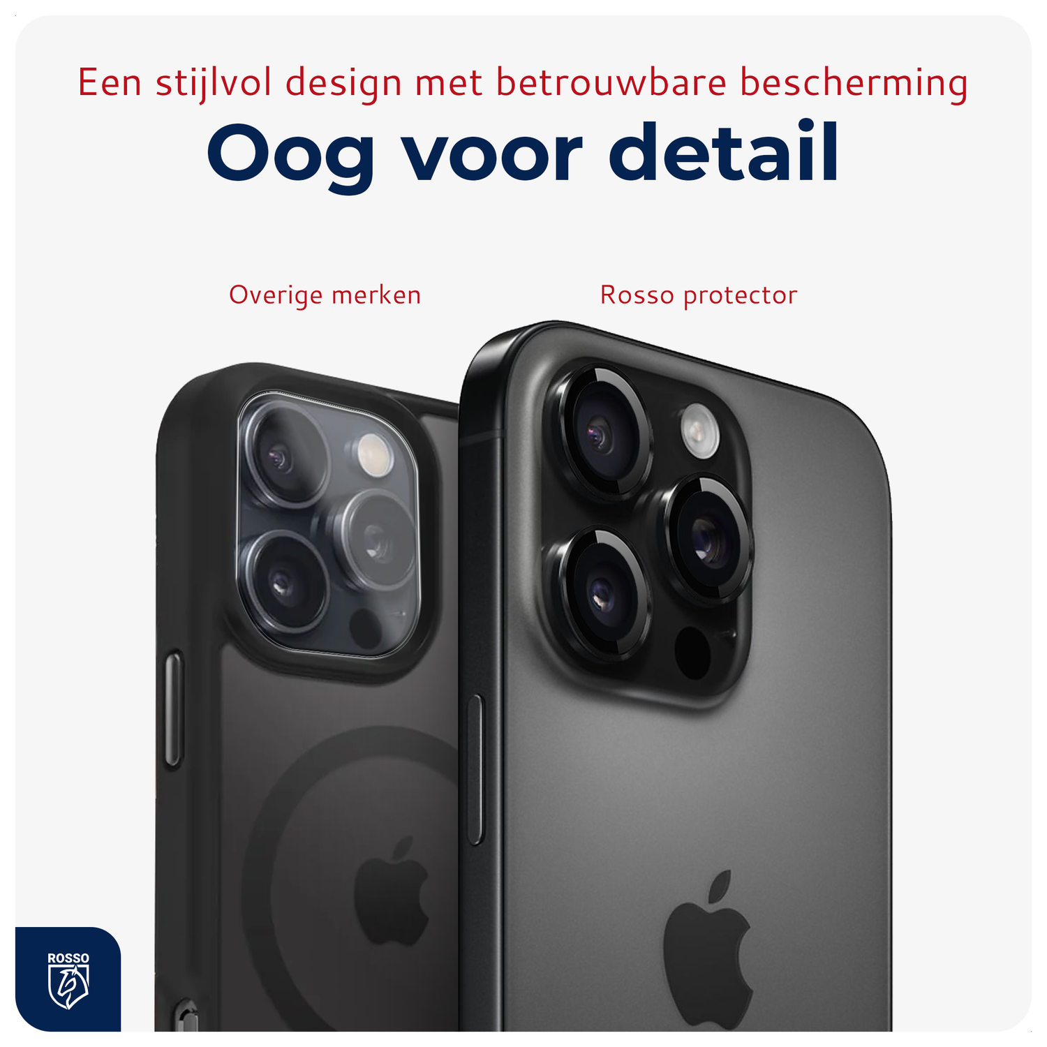 Rosso Apple iPhone 15 Pro / 15 Pro Max Camera Frame Protector Zwart afbeelding 7