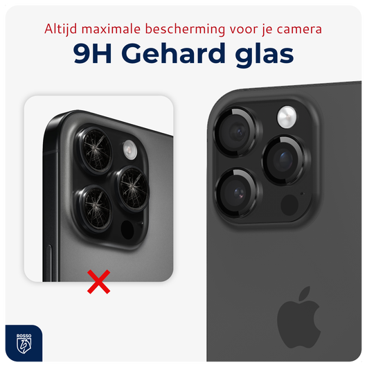 Rosso Apple iPhone 15 Pro / 15 Pro Max Camera Frame Protector Zwart afbeelding 4