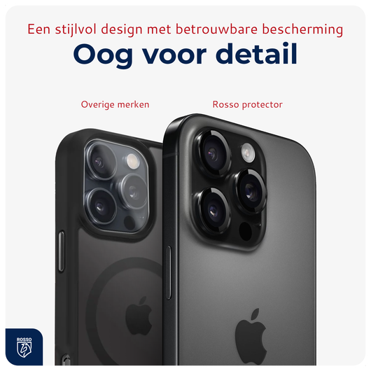 Rosso Apple iPhone 15 Pro / 15 Pro Max Camera Frame Protector Zwart afbeelding 7