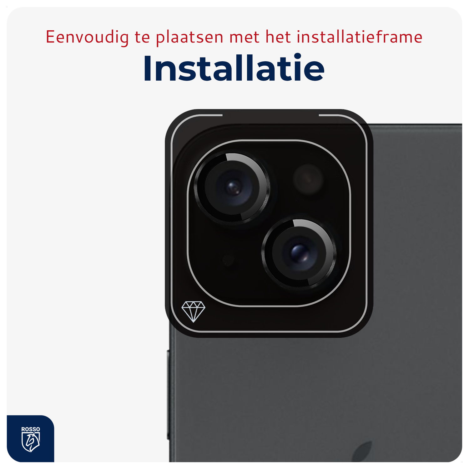 Rosso Apple iPhone 15 / 15 Plus Camera Frame Protector Zwart afbeelding 5