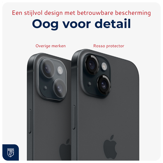 Rosso Apple iPhone 15 / 15 Plus Camera Frame Protector Zwart afbeelding 7