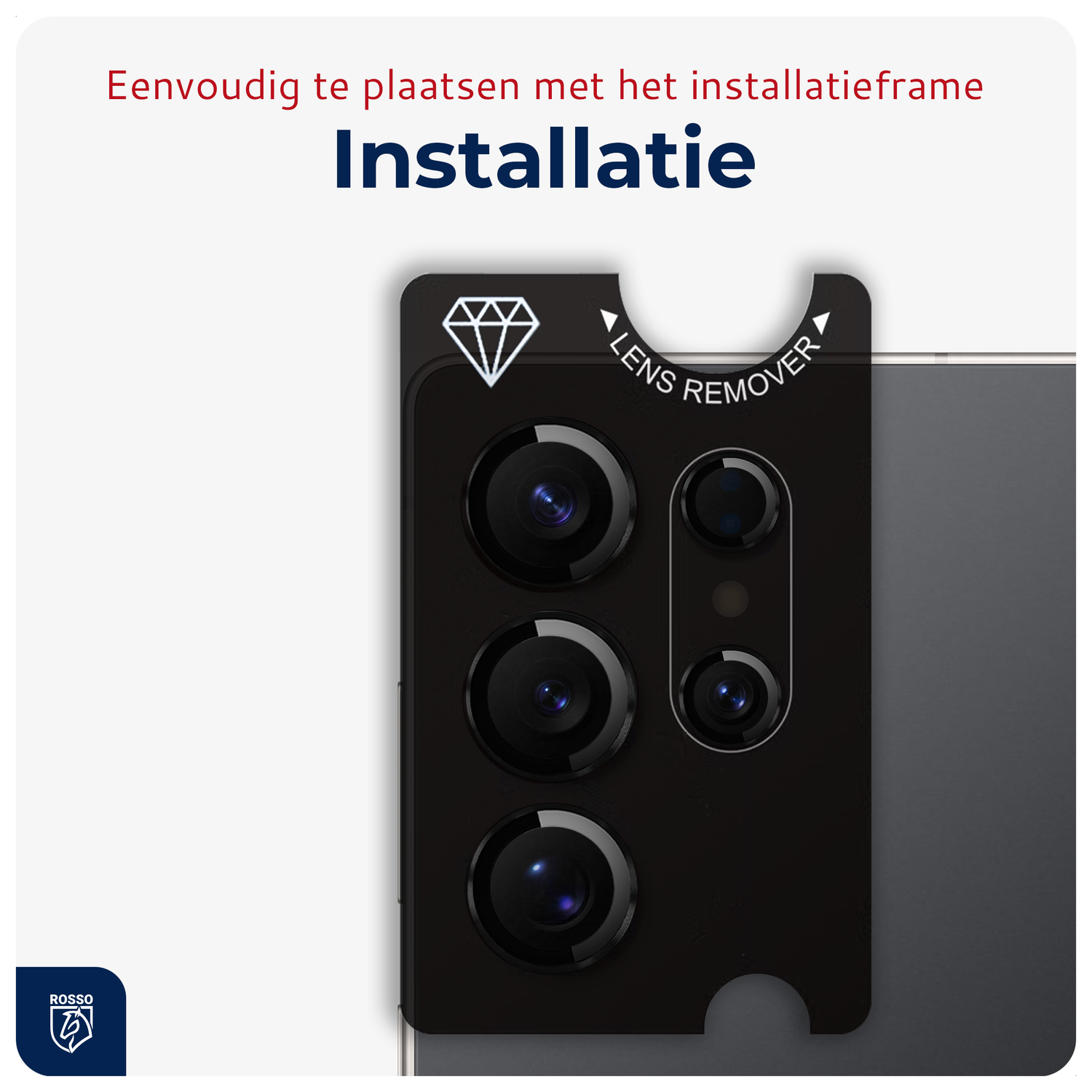 Rosso Samsung Galaxy S25 Ultra Camera Frame Protector Zwart afbeelding 5