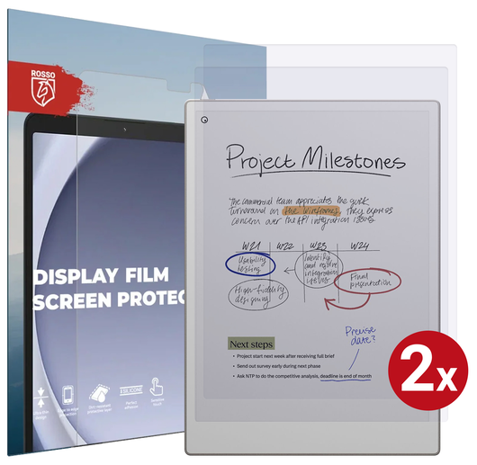 Rosso ReMarkable Paper Pro Screen Protector Ultra Clear Folie Duo Pack afbeelding 1
