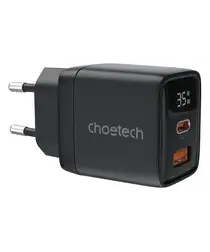 Choetech USB/USB-C GaN Snellader 35W PD Adapter Fast Charge Zwart afbeelding