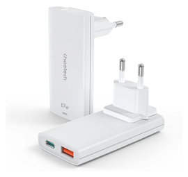 Choetech Power Delivery Oplader USB-C / USB Fast Charge 67W Wit