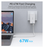 Choetech Power Delivery Oplader USB-C / USB Fast Charge 67W Wit afbeelding 2