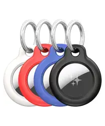 Dux Ducis Apple AirTag Sleutelhanger Hoesje Zwart/Wit/Blauw/Rood (4-Pack) afbeelding