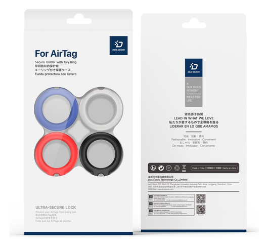 Dux Ducis Apple AirTag Sleutelhanger Hoesje Zwart/Wit/Blauw/Rood (4-Pack) afbeelding 9