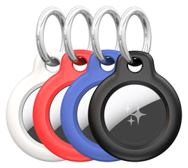Dux Ducis Apple AirTag Sleutelhanger Hoesje Zwart/Wit/Blauw/Rood (4-Pack)