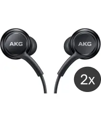Duo Pack Originele Samsung AKG Headset Oordopjes met USB-C Plug Zwart afbeelding