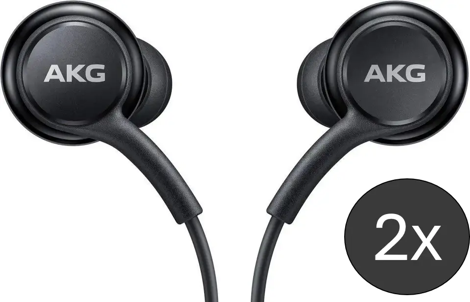 Duo Pack Originele Samsung AKG Headset Oordopjes met USB-C Plug Zwart afbeelding 1