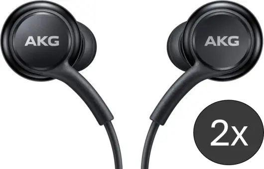 Duo Pack Originele Samsung AKG Headset Oordopjes met USB-C Plug Zwart afbeelding 1