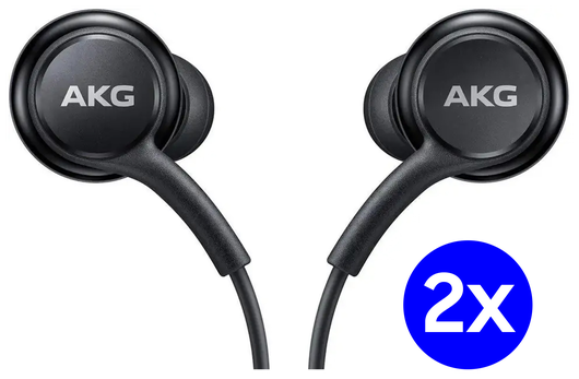 Duo Pack Originele Samsung AKG Headset Oordopjes met USB-C Plug Zwart afbeelding 1