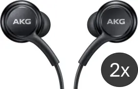 Duo Pack Originele Samsung AKG Headset Oordopjes met USB-C Plug Zwart