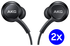 Duo Pack Originele Samsung AKG Headset Oordopjes met USB-C Plug Zwart