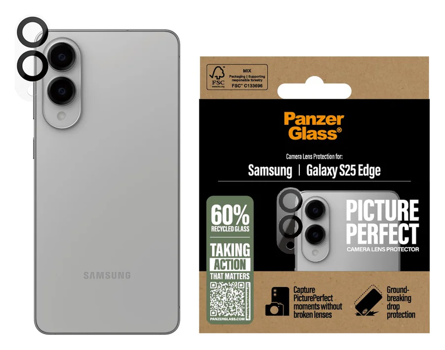 PanzerGlass PicturePerfect Samsung Galaxy S25 Edge Camera Protector Glas afbeelding 1