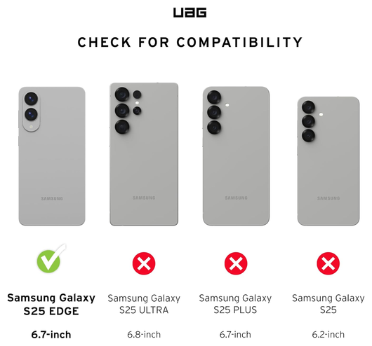 UAG Dot Qi2 Samsung Galaxy S25 Edge Hoesje MagSafe Back Cover Ash afbeelding 3
