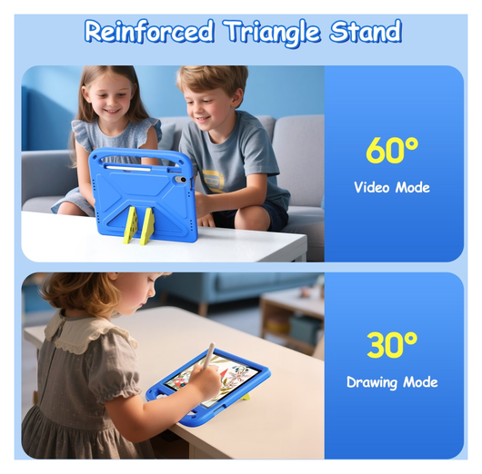 Dux Ducis PUFF iPad 11 (2025) / 10.9 (2022) Kinder Tablethoes met Handvat Blauw afbeelding 7