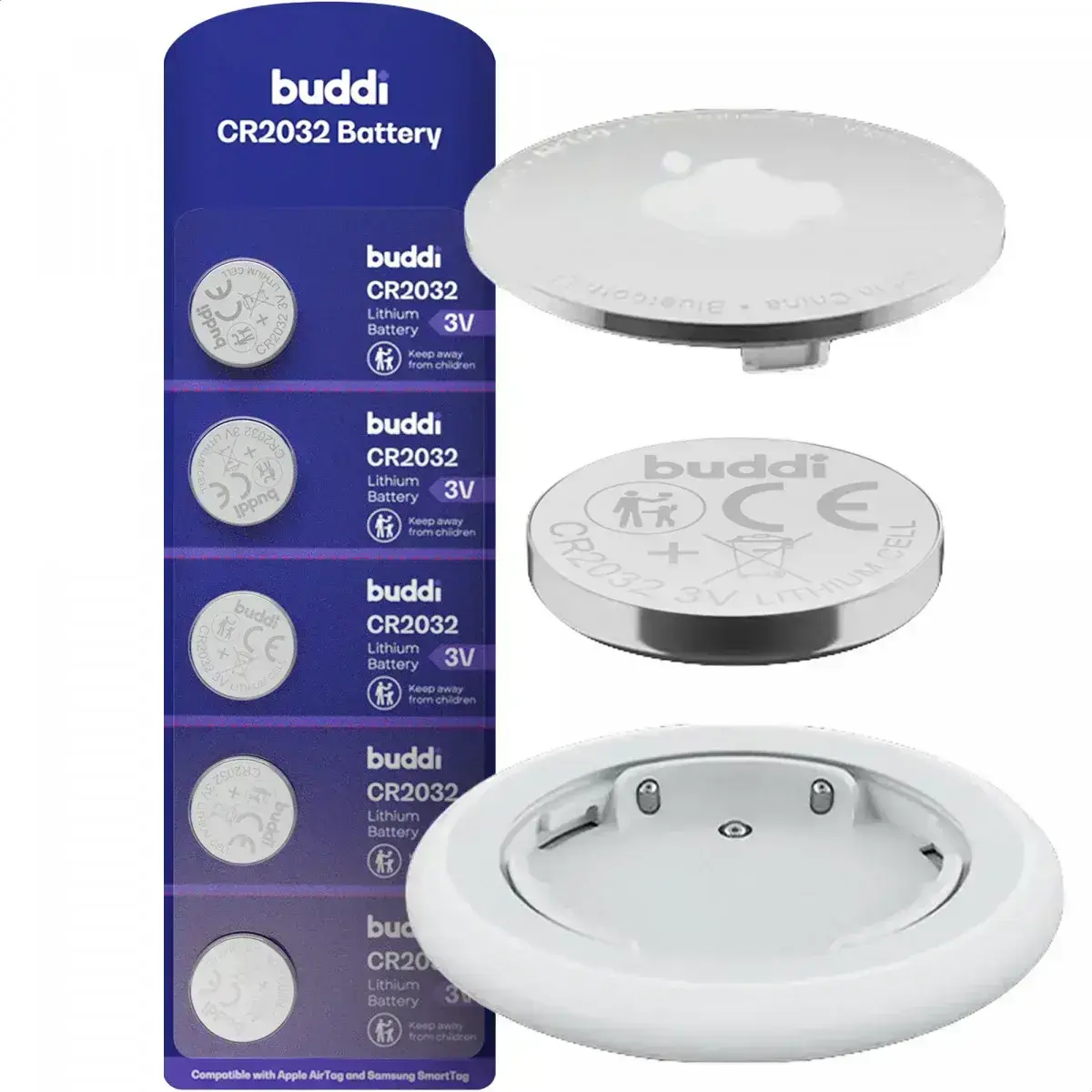 Buddi Apple AirTag Batterij CR2032 Lithium Knoopcelbatterij 210mh / 3V (20-Pack) afbeelding 15