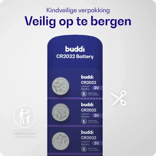 Buddi Apple AirTag Batterij CR2032 Lithium Knoopcelbatterij 210mh / 3V (20-Pack) afbeelding 7