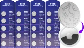 Buddi Apple AirTag Batterij CR2032 Lithium Knoopcelbatterij 210mh / 3V (20-Pack)