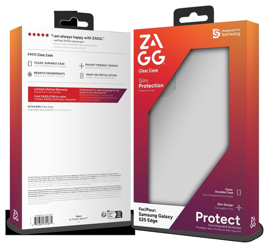 ZAGG Clear Case Samsung Galaxy S25 Edge Hoesje Back Cover Transparant afbeelding 9