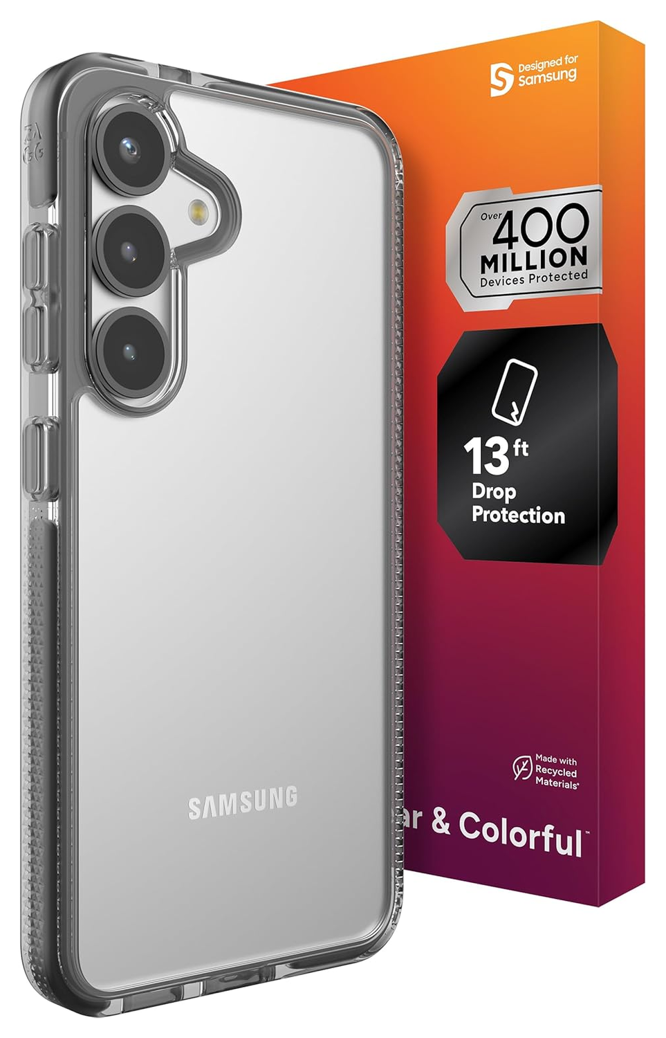 ZAGG Santa Cruz Samsung Galaxy S25 Edge Hoesje Back Cover Zwart afbeelding 1