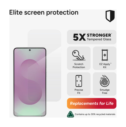 InvisibleShield Glass Elite Samsung Galaxy S25 Edge Screen Protector afbeelding 3