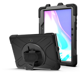 Samsung Galaxy Tab Active 5 Pro Hoes Back Cover met Kickstand en Handriem Zwart
