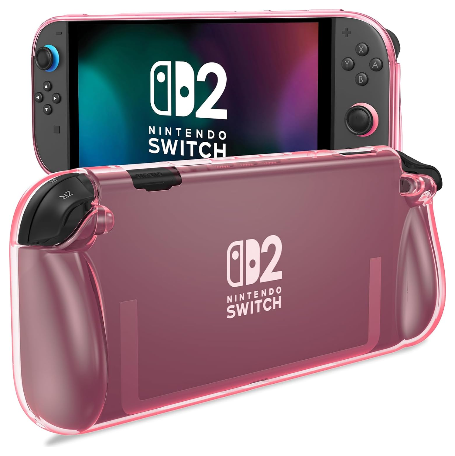 Nintendo Switch 2 Hoesje TPU Back Cover Transparant Roze afbeelding 1