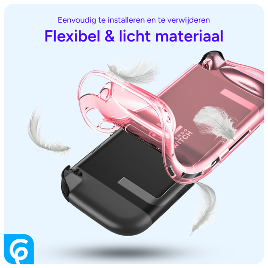Nintendo Switch 2 Hoesje TPU Back Cover Transparant Roze afbeelding 4
