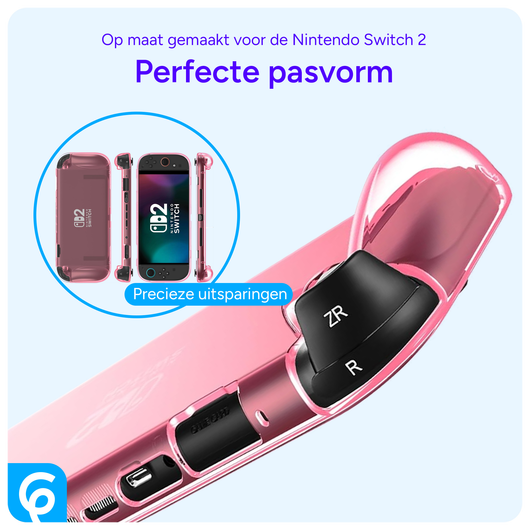 Nintendo Switch 2 Hoesje TPU Back Cover Transparant Roze afbeelding 5