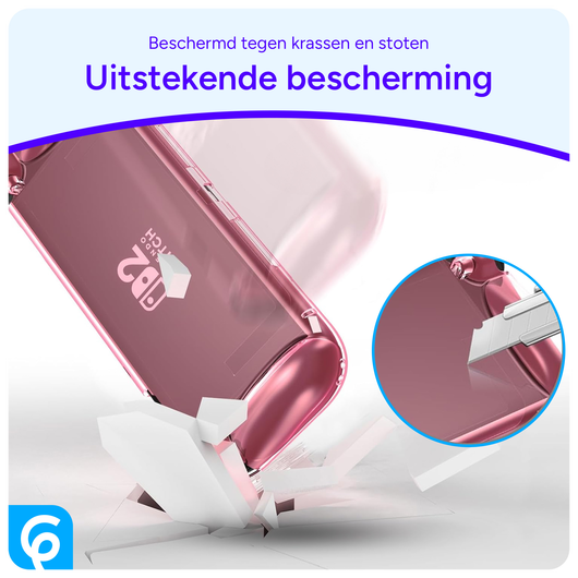 Nintendo Switch 2 Hoesje TPU Back Cover Transparant Roze afbeelding 2