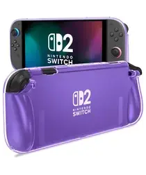 Nintendo Switch 2 Hoesje TPU Back Cover Transparant Paars afbeelding