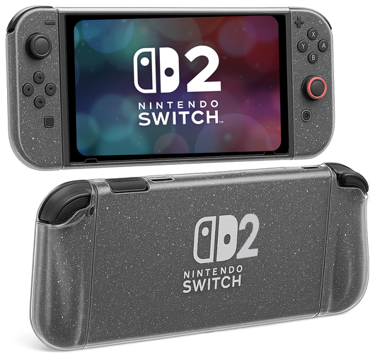 Nintendo Switch 2 Hoesje TPU Back Cover Transparant Glitter afbeelding 1