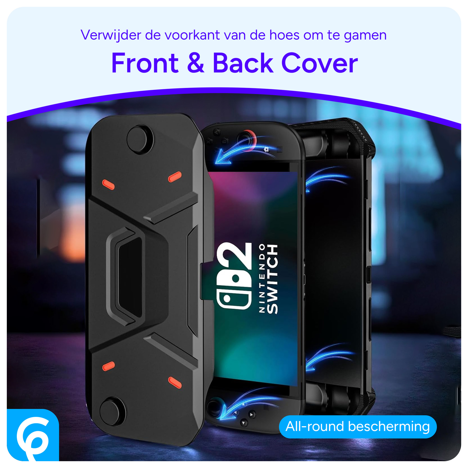 Nintendo Switch 2 Hoesje Beschermhoes Full Protect Case Zwart afbeelding 2