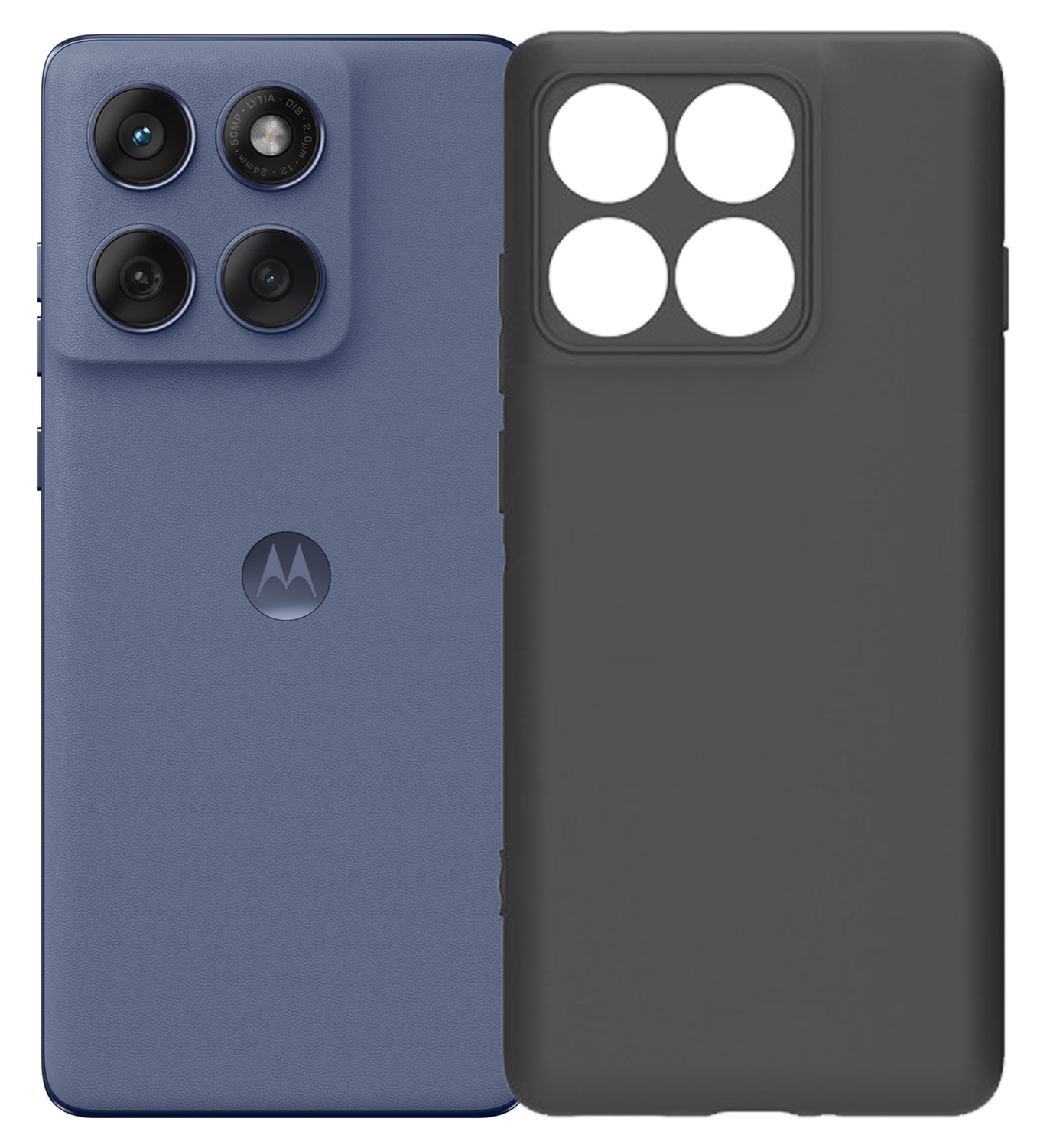 Motorola Edge 60 Fusion Hoesje Dun TPU Back Cover Matte Zwart afbeelding 1