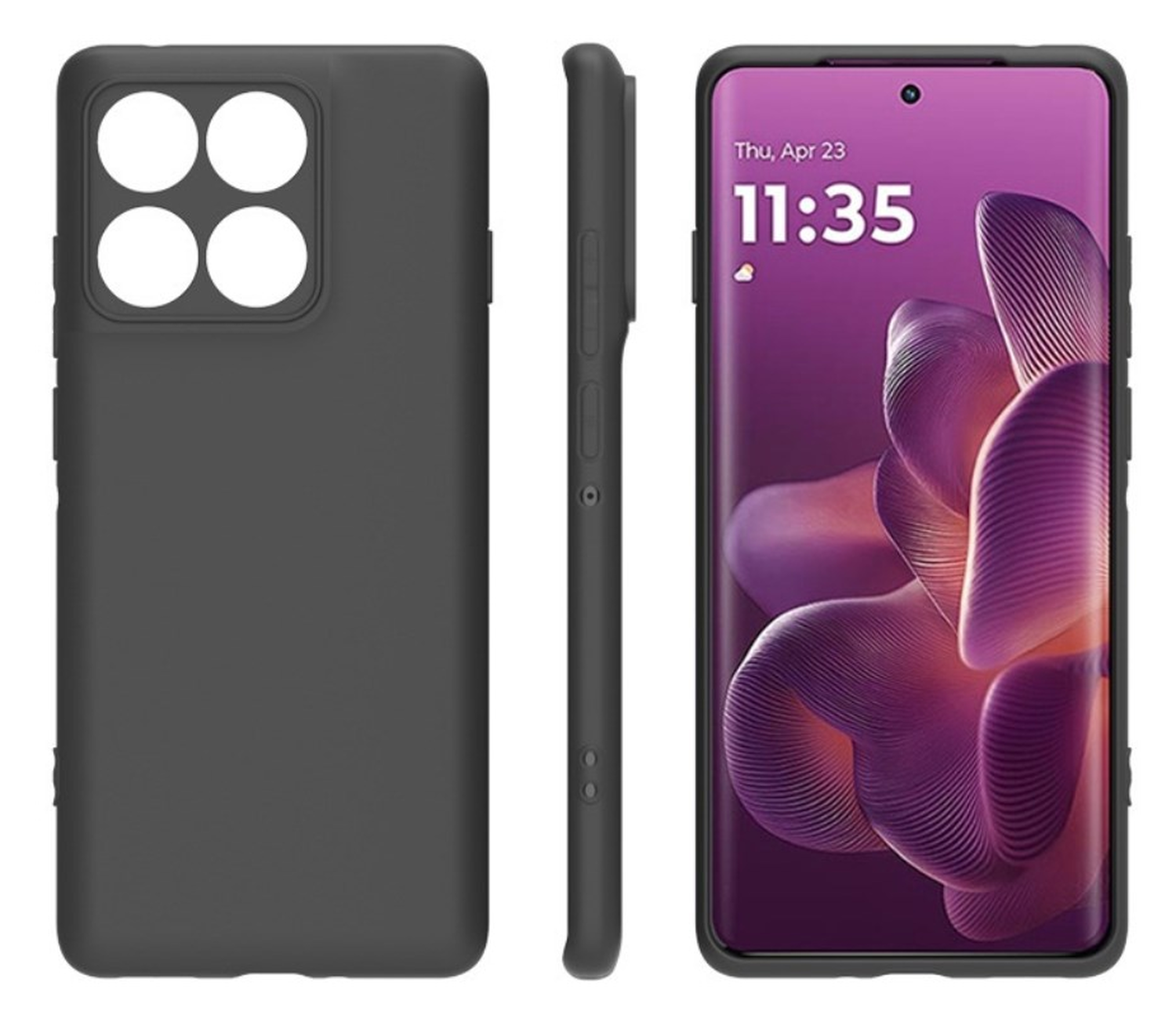 Motorola Edge 60 Fusion Hoesje Dun TPU Back Cover Matte Zwart afbeelding 2