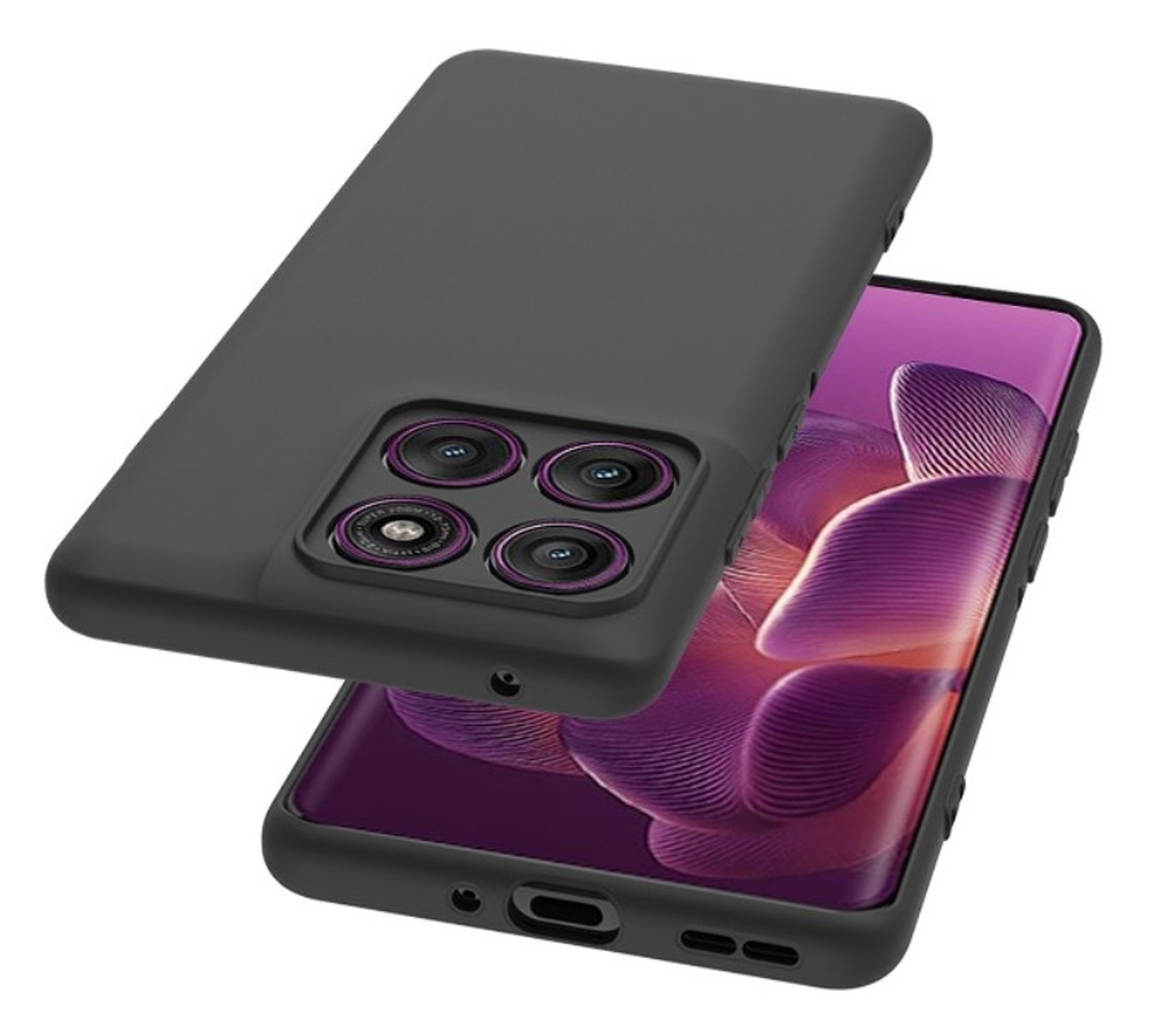 Motorola Edge 60 Fusion Hoesje Dun TPU Back Cover Matte Zwart afbeelding 4