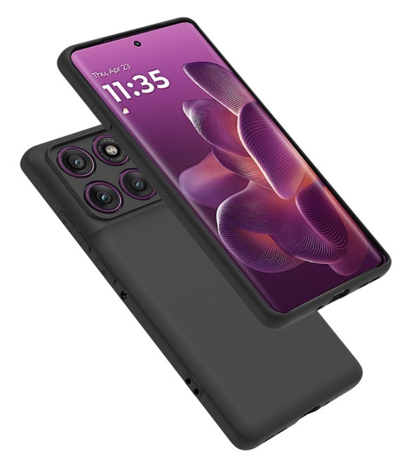Motorola Edge 60 Fusion Hoesje Dun TPU Back Cover Matte Zwart afbeelding 5