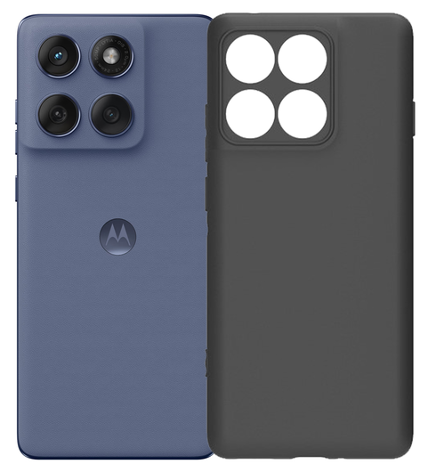Motorola Edge 60 Fusion Hoesje Dun TPU Back Cover Matte Zwart afbeelding 1