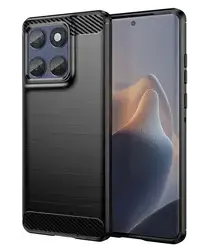 Motorola Edge 60 Fusion Hoesje Geborsteld TPU Flexibele Back Cover Zwart afbeelding