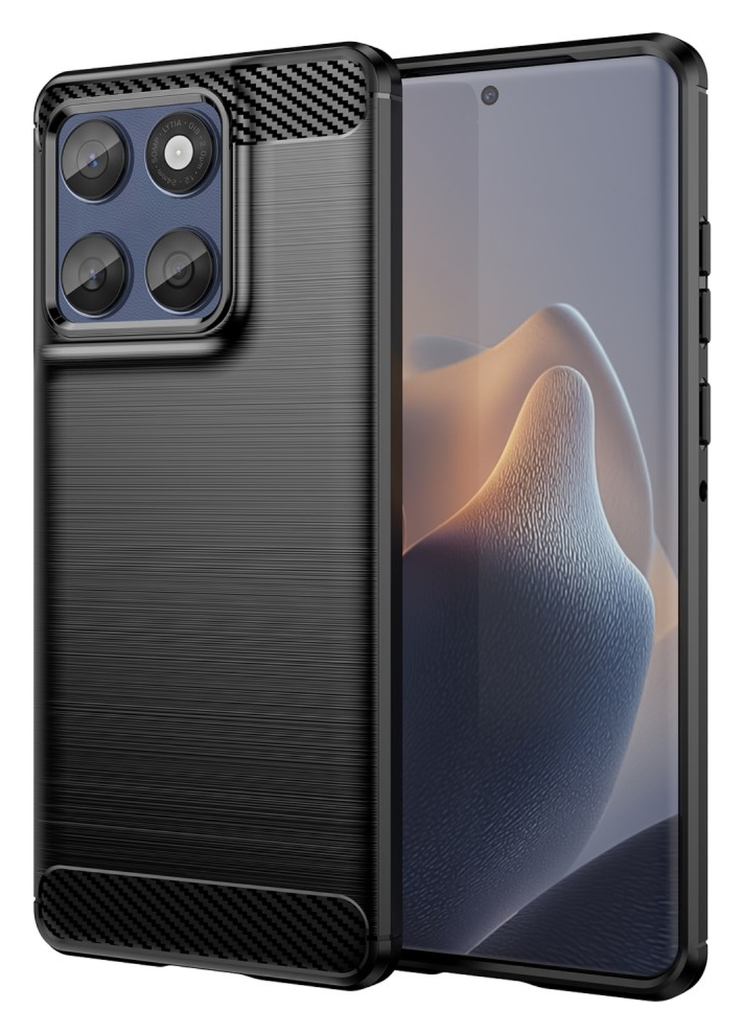 Motorola Edge 60 Fusion Hoesje Geborsteld TPU Flexibele Back Cover Zwart afbeelding 1