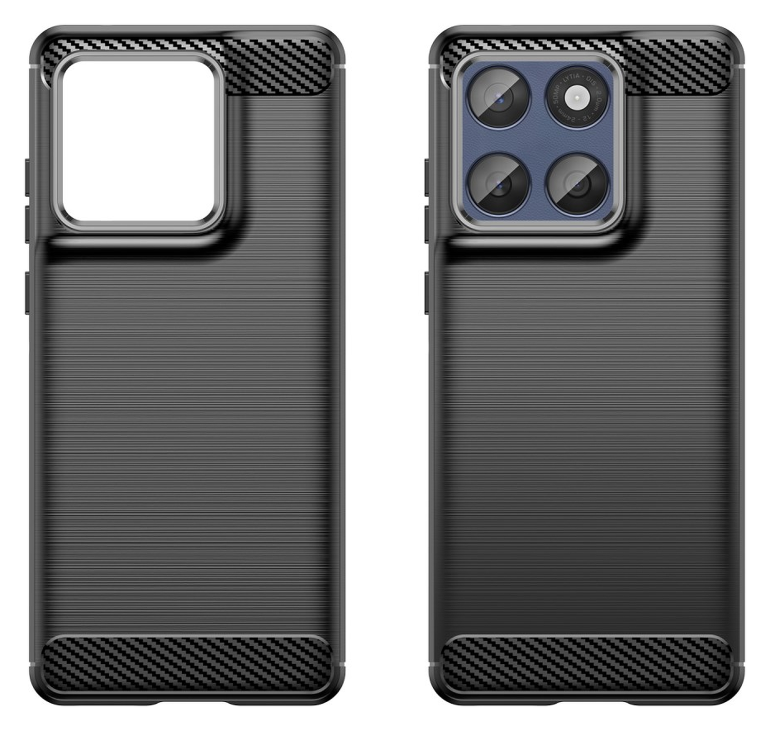 Motorola Edge 60 Fusion Hoesje Geborsteld TPU Flexibele Back Cover Zwart afbeelding 2