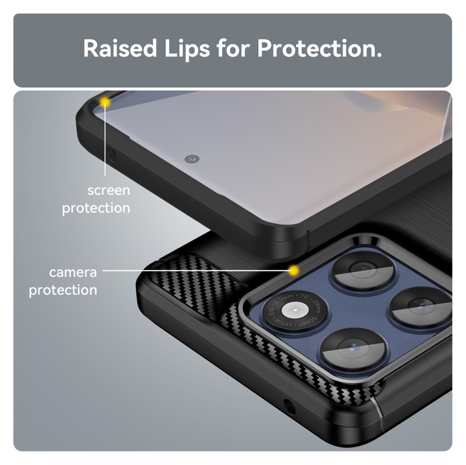 Motorola Edge 60 Fusion Hoesje Geborsteld TPU Flexibele Back Cover Zwart afbeelding 7