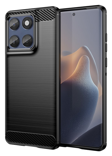 Motorola Edge 60 Fusion Hoesje Geborsteld TPU Flexibele Back Cover Zwart afbeelding 1