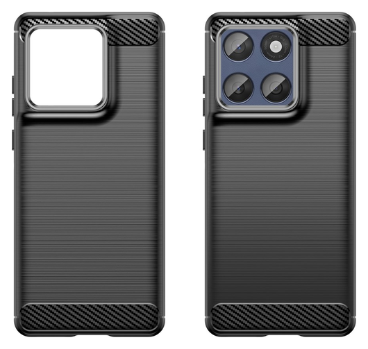 Motorola Edge 60 Fusion Hoesje Geborsteld TPU Flexibele Back Cover Zwart afbeelding 2