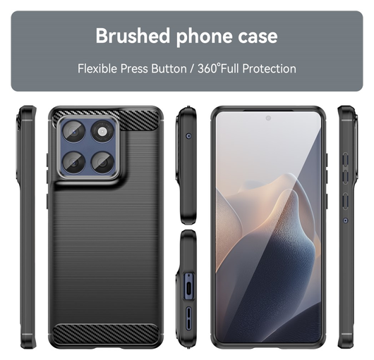 Motorola Edge 60 Fusion Hoesje Geborsteld TPU Flexibele Back Cover Zwart afbeelding 8