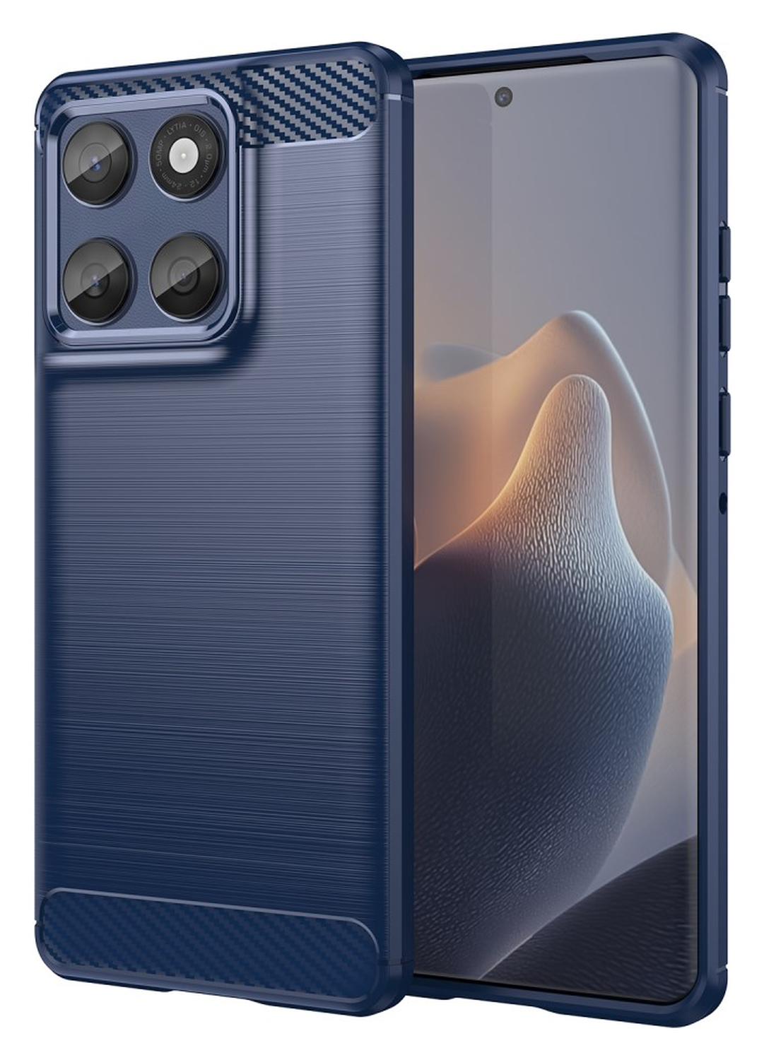 Motorola Edge 60 Fusion Hoesje Geborsteld TPU Flexibele Back Cover Blauw afbeelding 1