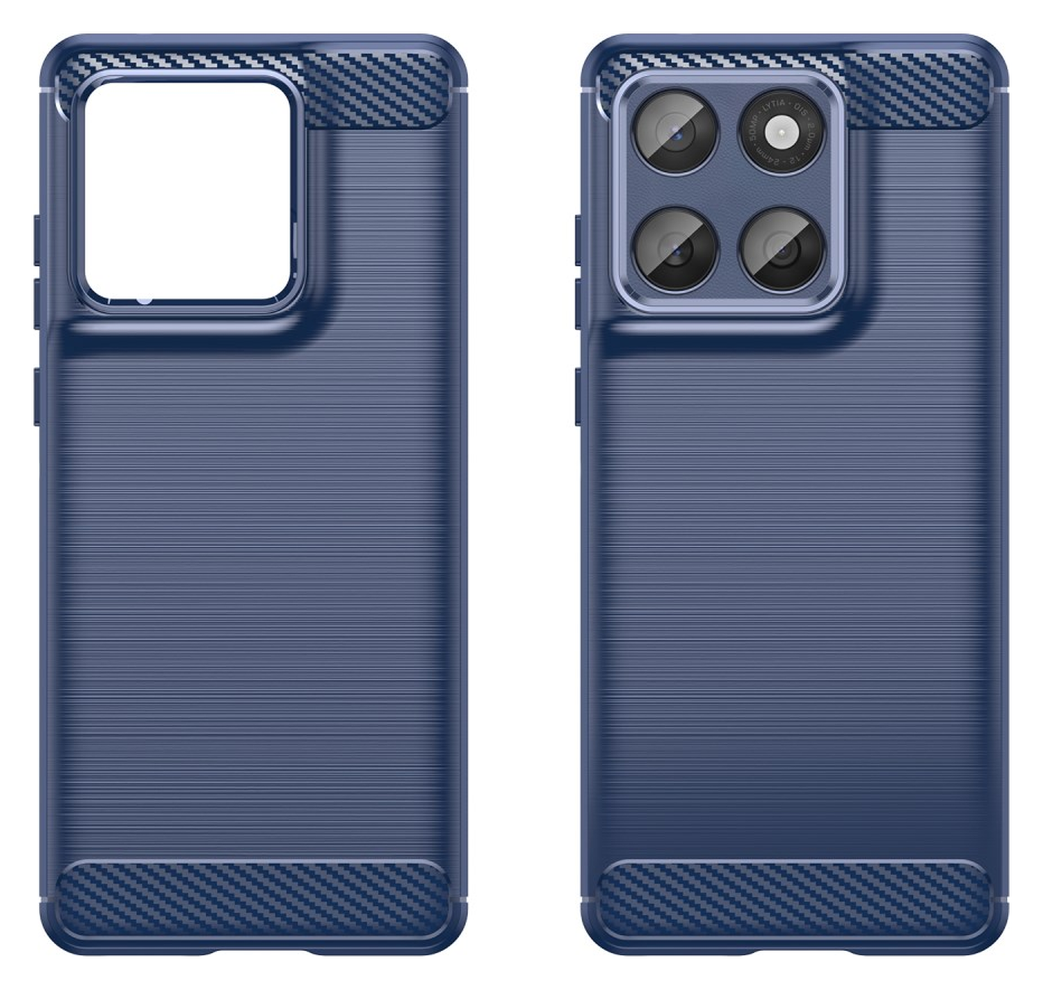 Motorola Edge 60 Fusion Hoesje Geborsteld TPU Flexibele Back Cover Blauw afbeelding 2